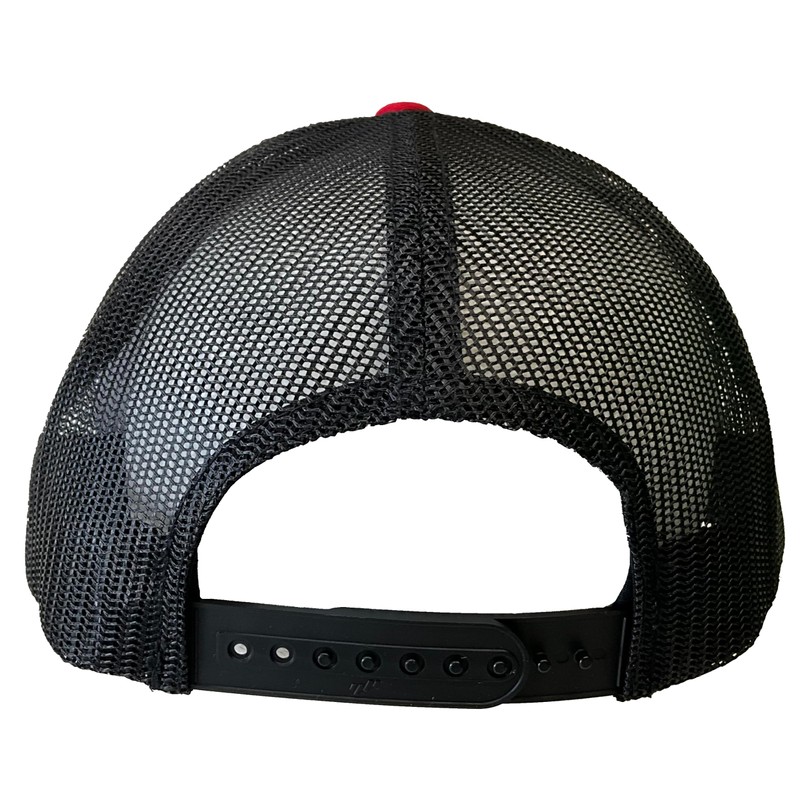 Canelo Teddy Bear HAT RED Black MESH 2 Logos