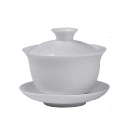 Gaiwan1 + Teacup4 Gongfu Tea Set, Ceramic, White
