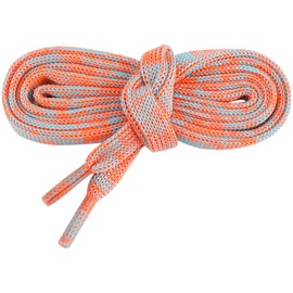 Elerevyo Flat Colorful Shoelaces Gradient Colors Shoe Laces for Boots Sneakers 2 Pairs 200cm/78.74" Orange