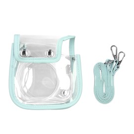 Camera Protective Case Dustproof PU Leather Clear Camera Carrying Bag with Adjustable Shoulder Strap for Instax Mini 12 Green