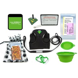 TSA Fast Pass in Cabin Pet Airline Travel Accessory Kit Green (Medium Harness)
