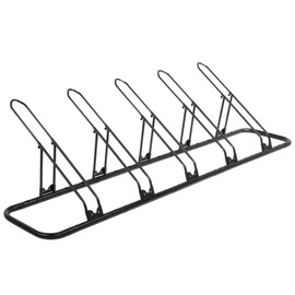 CyclingDeal Bicycle Floor Parking Rack Stand - for Mountain MTB Road Bike - Indoor Home Garage Storage - Adjustable 5 Bikes