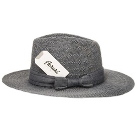 Aerusi Women Summer Beach Panama Fedora Wide Brim UPF 50+ Trilby Straw Sun Hat