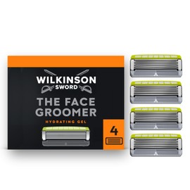Wilkinson Sword The Face Groomer - Rasoio da uomo e rasoio da barba, 2 in 1, strumento a doppia faccia, 4 ricariche per rasoio