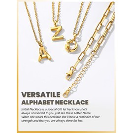 Bestyle E Initial Letter Necklace Gold Layered Necklace for Women Men Monogram Alphabet Pendant Necklace,with Gift Box