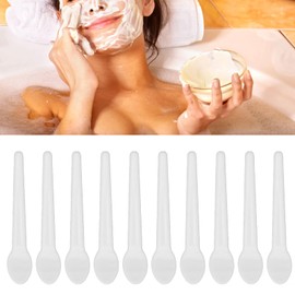 Cosmetic Spatula, 50pcs Cosmetic Cream Spatula Small Spoon Shaped Washable Eye Cream Spatula for Nail Glue Spatula Cream Mask Scoop Skin Care Plastic Spoon for Mixing