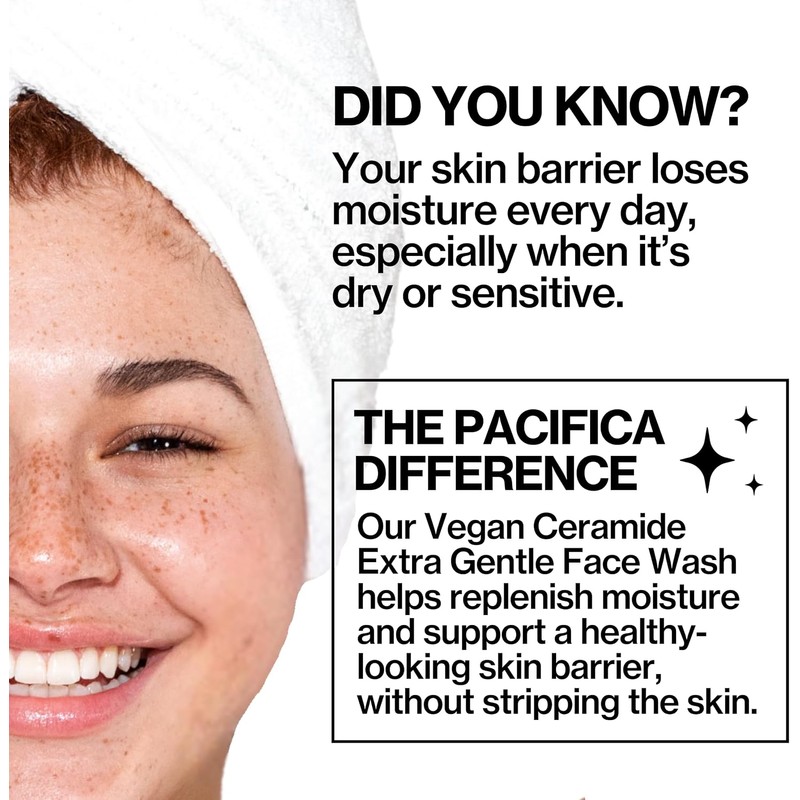 Pacifica Vegan Ceramide Extra Gentle Face Wash, 5.0 Ounce/148 ml