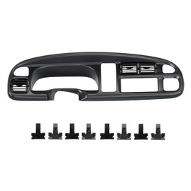 ECOTRIC Dash Board Cluster Bezel Cover Compatible with 1998-2002 Dodge Ram 1500 2500 3500 Instrument Pad Panel Dashboard Kit w/Vents Replacement for 5GK51DX9AA 5EU11DX9AB - Clips Included