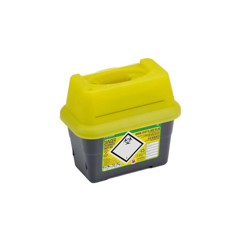 Lyall Willis Sharps Bin 2L Grey Eco freindly - Yellow