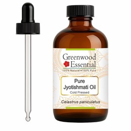 Greenwood Essential Pure Jyotishmati Oil (Celastrus paniculatus) with Glass Dropper Cold Pressed 120ml (4 oz)