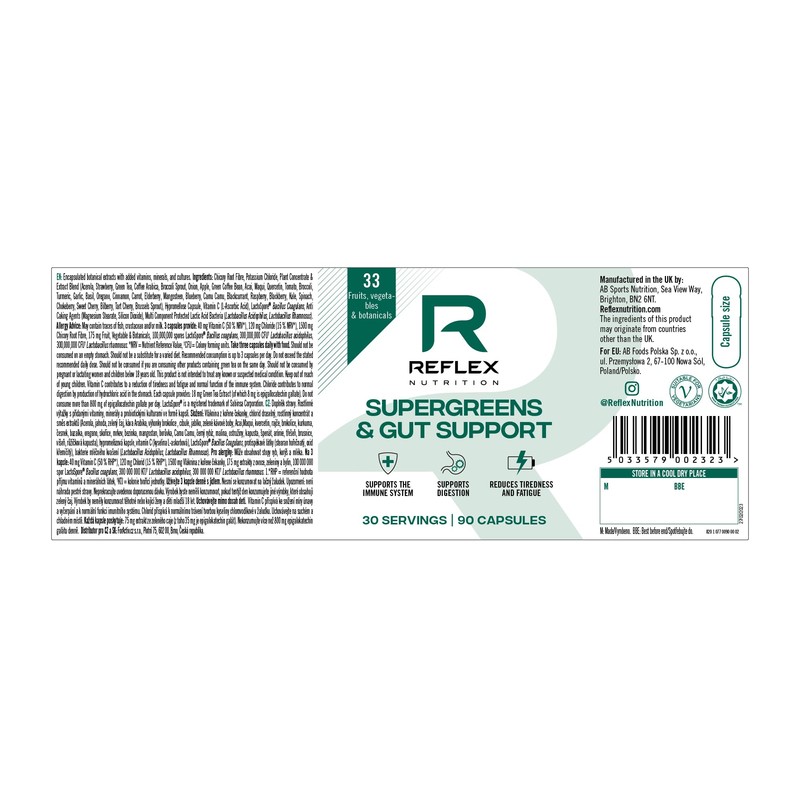Reflex Nutition Supergreens & Gut Support - 33 Active Ingredients