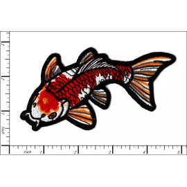 Patchwork Paradise Koi Fish Embroidered Iron-On Patch – Japanese Carp DIY Badge Exclusive Design