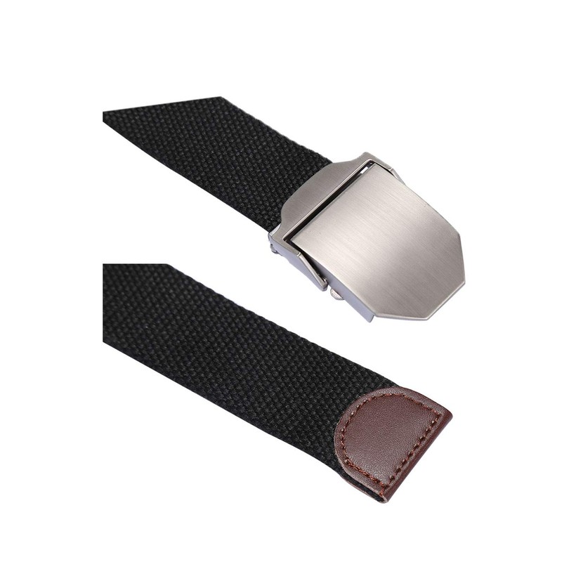 sourcing map Men Canvas Automatic Buckle Adjustable Holeless Belt Width