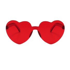 qinqilanqi-S Retro Rimless Heart Glasses Heart Shaped Party Glasses Wedding Party Heart Glasses, red