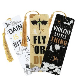 3PCS Fourth Wing Dragon Bookmark Set - Fantasy Dragon Acrylic Bookmarks for 4th Wing Novel Fans Women, Retired, Nurses, Librarians, Tasseled Book Accessories, Page Readers (3Pcs-Dragon)