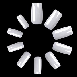 500 Pieces of Artificial Fingernails Natural False Art Coffin Nails Tips for Women Girls