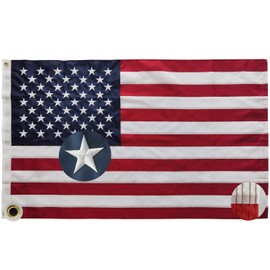 American Flag 90 x 150 cm - American Flag with Embroidered Stars Brass Eyelets 210D Nylon Material with Stitched Stripes Premium Weatherproof Flags for Outdoor and Indoor Use