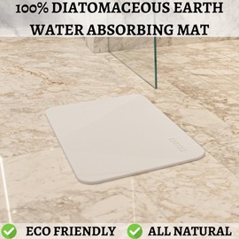 Stone Shower Mats for Bathroom - Instant Dry Bath Mat - Rock Bath Mat - Drying Stone Bath Mat - Quick Dry Bath Mat Stone - Dry Stone Bath Mat - Snap Dry Bath Mat - Stone Shower Slab (23.5x15 White)