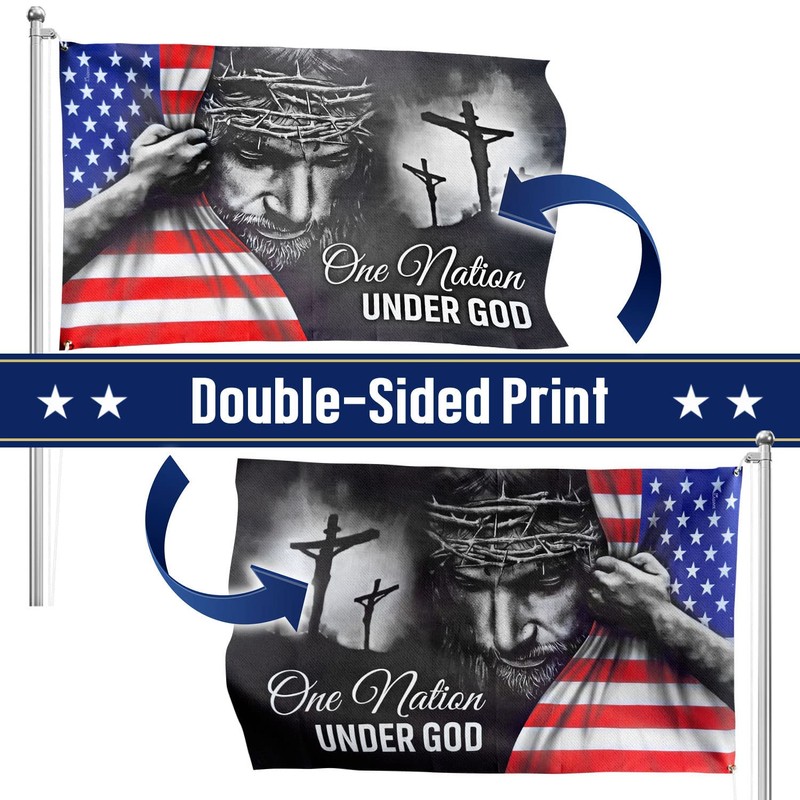 FLAGWIX 3x5 Patriotic American Flags for Outside, One Nation Under