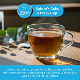 Akshit Te de Eucalipto, 75 Eucalyptus Tea Bags, Fresh Eucalyptus Tea, Herbal Tea, Pure From Fresh Eucalyptus Leaves, Non-GMO, Sugar Free, Caffeine Free