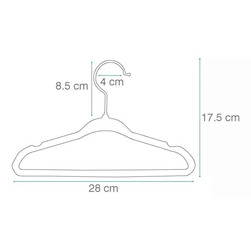 Exhivit Ganchos De Terciopelo 50 Pzas Para Niño(a) Antideslizante
