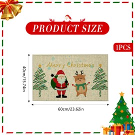 Embhlitfe Christmas Doormat, Christmas Bathroom Mat, Non-Slip, Christmas Welcome Floor Mat, Christmas Rug, Christmas Indoor Doormat for Christmas Decoration, 40 x 60 cm (Multi-Colour)