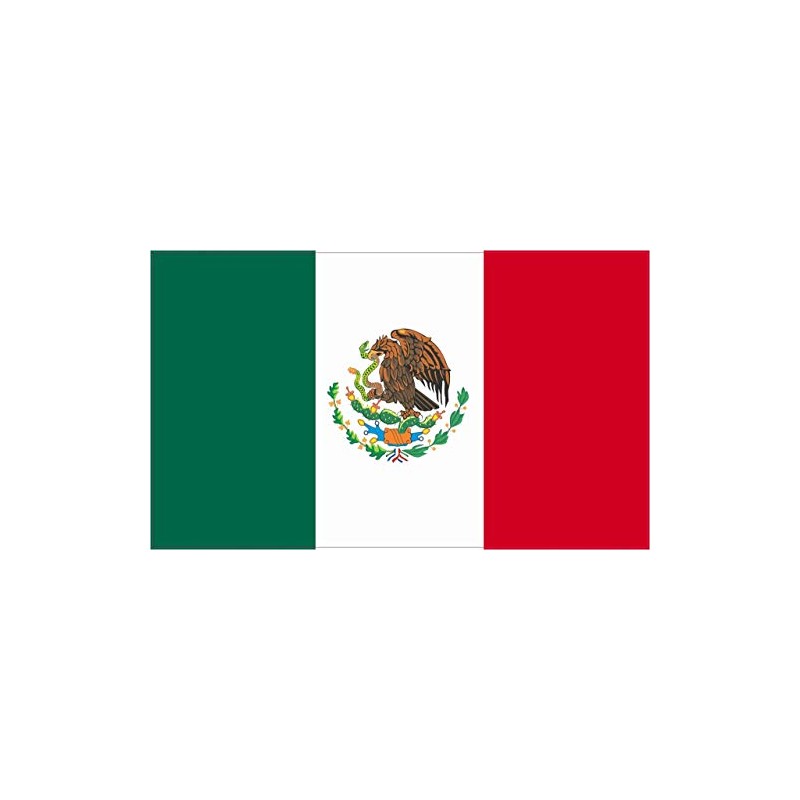 StickerTalk Mexican Flag Vinyl Sticker, 5 inches by 3 inches