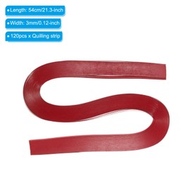PATIKIL Pack of 120 Ruffle Stripes Paper 1/8 Inch (3 mm) 54 cm Origami Paper Quilling Strips for Arts DIY Crafts Christmas Bright Red