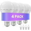 4 Pack Rechargeable Emergency Light Bulbs A19, Camping Lamp Battery