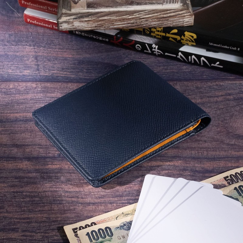 SA02 Genuine Leather Mini Wallet, Italian Leather, Bifold Wallet, Thin,