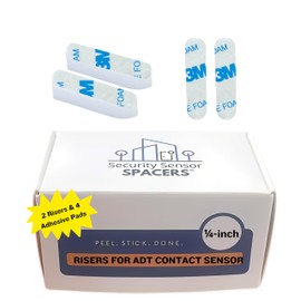 2 Sensor Risers and 4 Adhesive Pads for ADT Contact Sensor Alarm Home Security System 2, 1/4inch