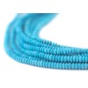 TheBeadChest Tiny Blue Turquoise Stone Saucer Heishi Beads 3mm Afghanistan