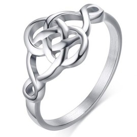 Jude Jewelers Stainless Steel Plain Classical Celtic Love Knot Ring (Silver, 3.5)