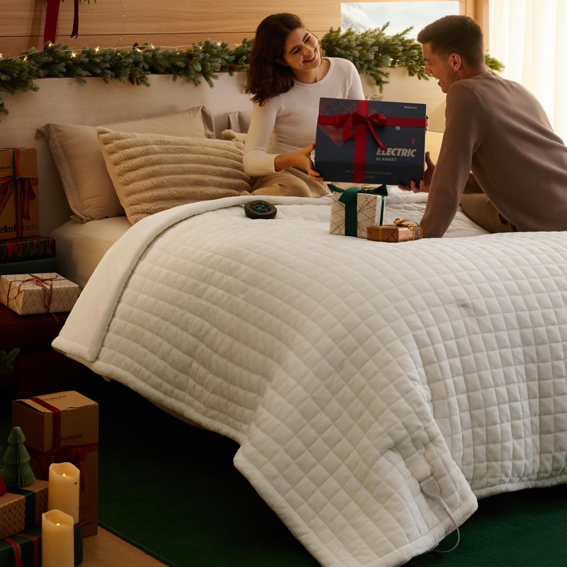 Bedsure Electric Blanket Queen Size - Quilted Winter Bedding of