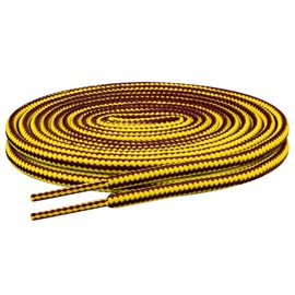 Endoto Boots Shoe Laces for Red Wing Work Hiking Hunting Round Replacement Shoelaces(Color:Yellow&Brown,Size:54Inch)