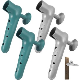 Fundas de Silicona para Manijas de Puerta 4 Piezas Cojines Ventosa Anticolisión Protector de Pared para Oficina y Hogar Color Gris y Azul Fácil Limpieza y Antiestático