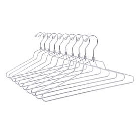16" Quality Metal Hangers, 10-Pack, Swivel Hook, Stainless Steel Heavy Duty Wire Clothes Hangers, Heavy-Duty Clothes, Jacket, Shirt, Pants, Suit Hangers (10, 16" inch)