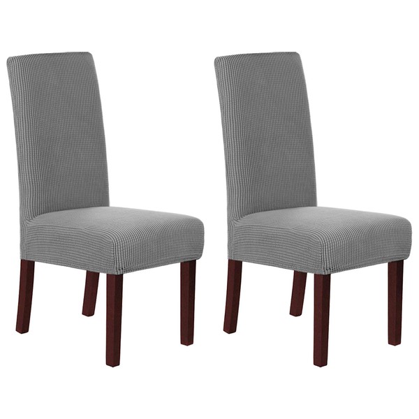H.Versailtex 2 Pack High Stretch Rich Jacquard Dinning Chair Cover