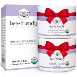 BeeFriendly Crema correctiva orgnica, hidratante facial certificada por USDA, rica crema de noche antienvejecimiento para pieles sensibles con lneas  