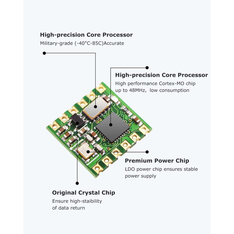 【HWT101 Military-Grade Crystal Inclinometer】MEMS Tilt Angle Sensor Module, Built-in Highly-Integrated