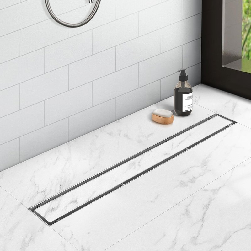 YEFU Shower Drain Nickel for Bathroom: 24 Inch Stainless Steel