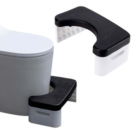 Foldable Ergonomic Toilet Stool 7.5 Inch - Non-Slip Rubber Pads, 330LBS Weight Capacity, Compact Storage for Small Bathroom & Apartment