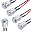 DMWD 5pcs 12mm Latching Push Button Switch High Round Head