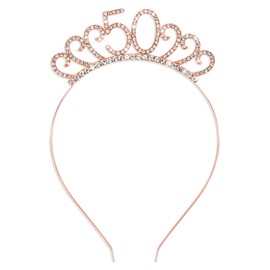 CIEHER 50th Birthday Decorations for Women 50th Birthday Headband 50 Birthday Tiara 50th Birthday Gifts Women
