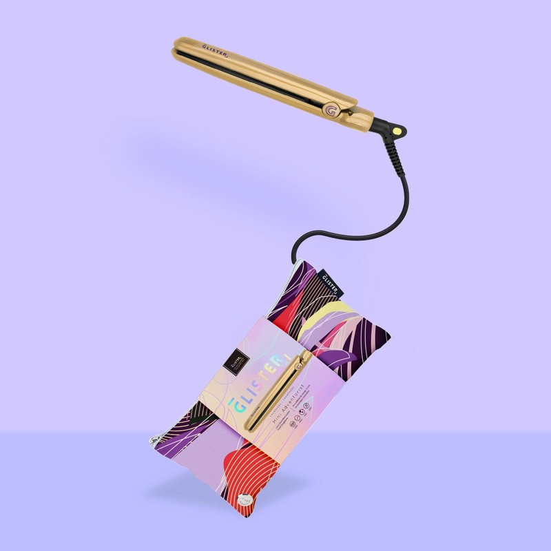 Glister Mini Travel Tourmaline Straightener 13mm - Champagne