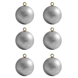 6 Pieces Fishing Weights, 40g Small Fishing Sinker Weights Deep Sea Fishing Ball Sinker, Fishing Tackle Weights for River Saltwater Freshwater (Silver)