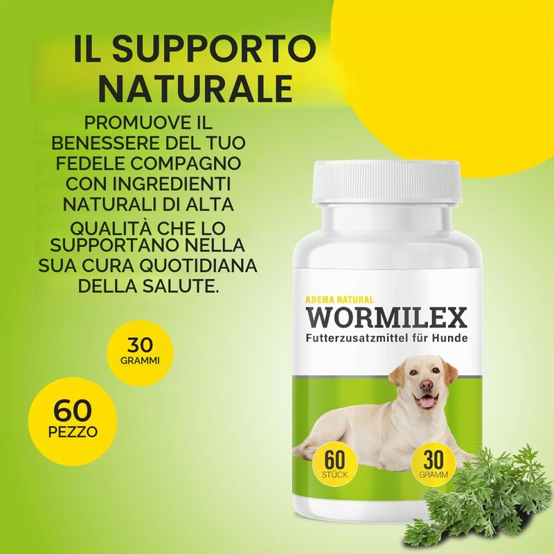 ADEMA NATURAL® Wormilex – Trattamento per vermi per cani –