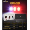 Partsam 2x LED Triple Tail Lights 45 LEDs, Rectangle Vertical