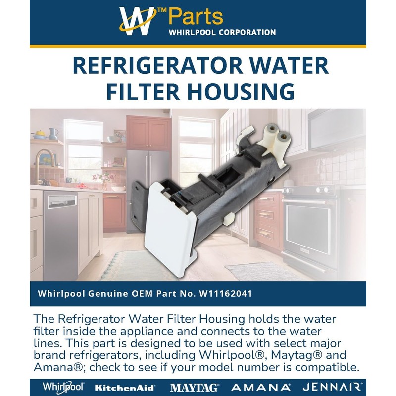 Whirlpool W11162041 Genuine OEM Refrigerator Water Filter Housing Replacement Part
