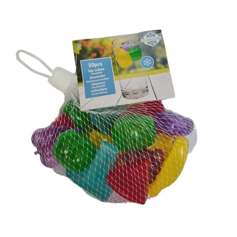 Ice Cubes, Fruit Shapes. Approved Reusable Plastic Washable Assorted Fruit
